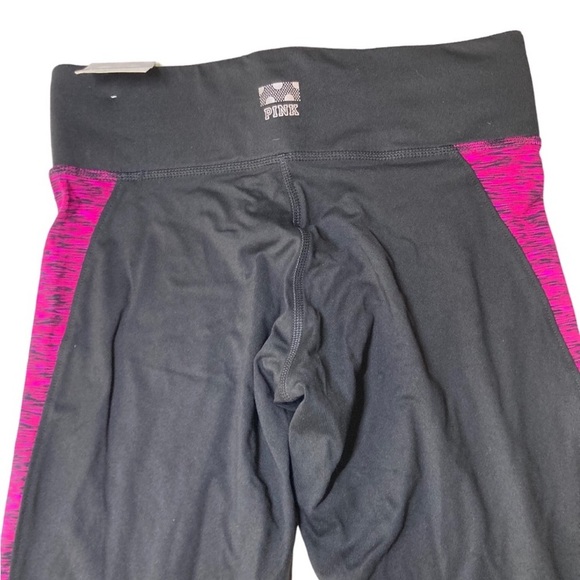Victoria’s Secret Pink Ultimate Pink Black White Color Block Leggings Small NWT - Picture 3 of 6